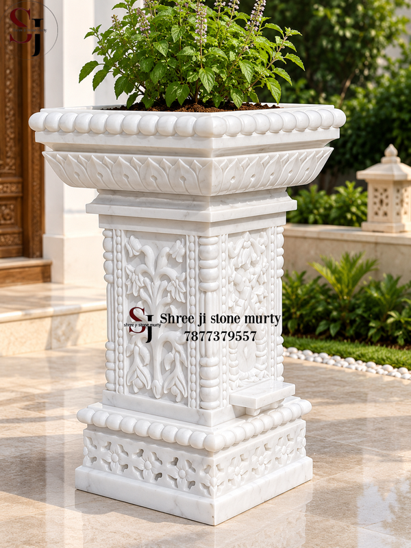 Marble Tulshi Pot
